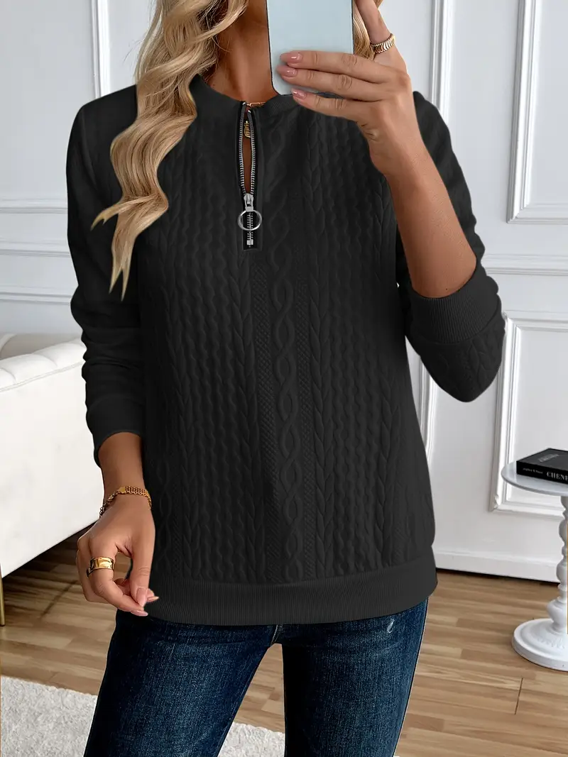 ADRIANE™ CHIC HALF-ZIP PULLOVER SWEATSHIRT - Image 10
