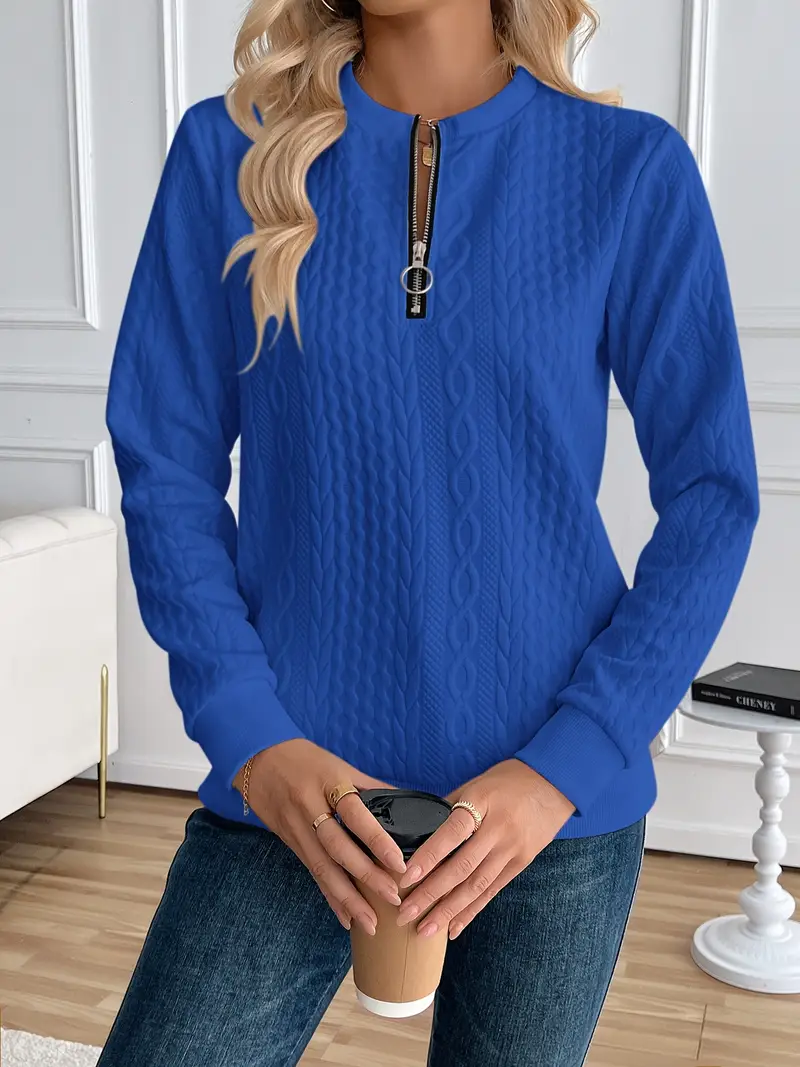 ADRIANE™ CHIC HALF-ZIP PULLOVER SWEATSHIRT - Image 12