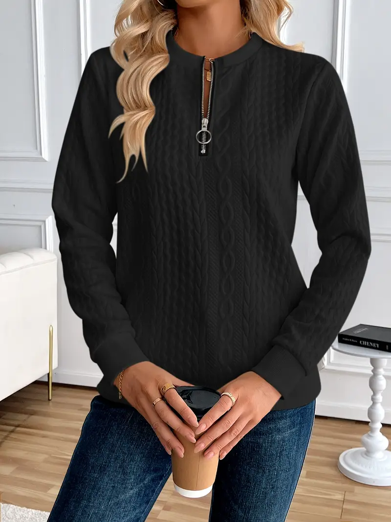 ADRIANE™ CHIC HALF-ZIP PULLOVER SWEATSHIRT - Image 4