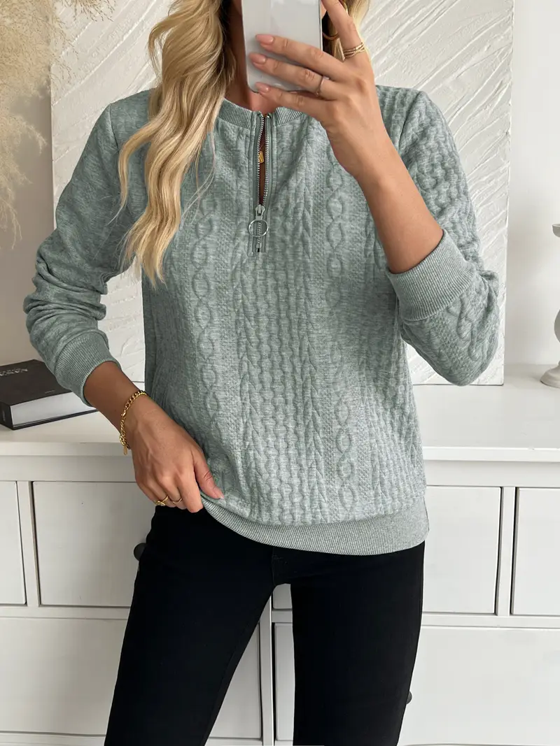 ADRIANE™ CHIC HALF-ZIP PULLOVER SWEATSHIRT - Image 5
