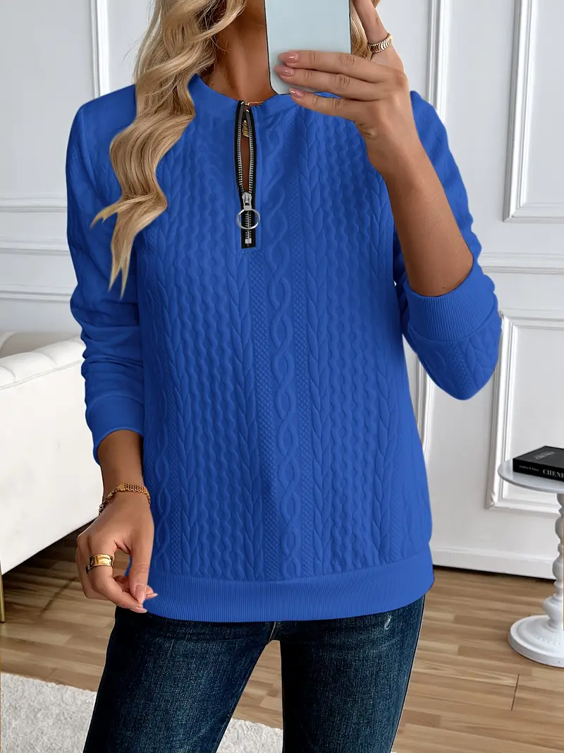 ADRIANE™ CHIC HALF-ZIP PULLOVER SWEATSHIRT - Image 6