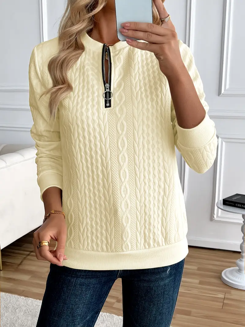 ADRIANE™ CHIC HALF-ZIP PULLOVER SWEATSHIRT - Image 8