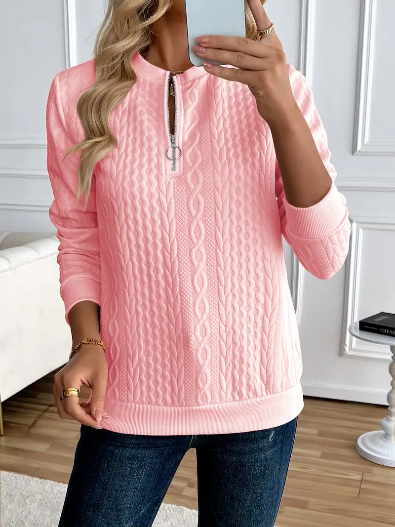 ADRIANE™ CHIC HALF-ZIP PULLOVER SWEATSHIRT - Image 9