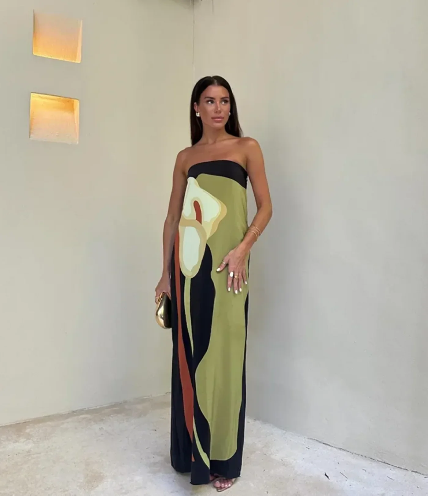 PALAYAH™ – PRINTED DRESS WITH SWEETHEART NECKLINE - Image 4