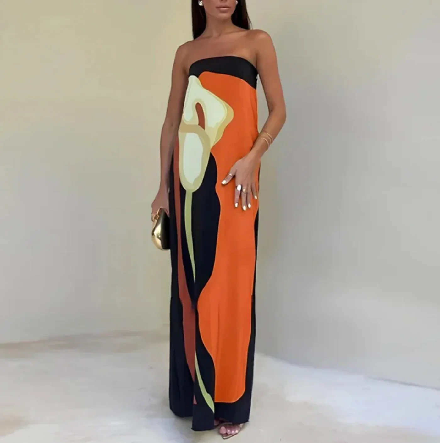 PALAYAH™ – PRINTED DRESS WITH SWEETHEART NECKLINE - Image 7