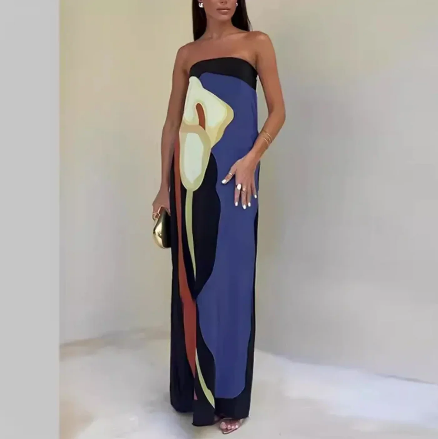 PALAYAH™ – PRINTED DRESS WITH SWEETHEART NECKLINE - Image 9