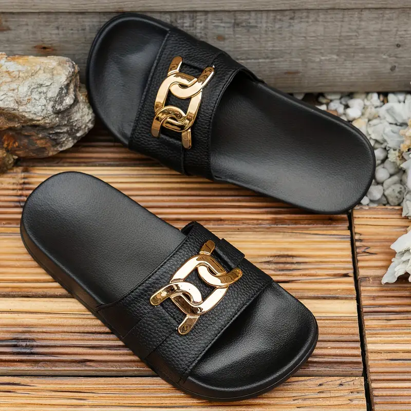 AMBRI™ WOMEN'S ELEGANT GOLD BUCKLE SLIDES - Image 2