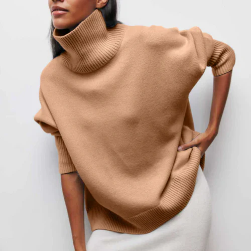 AMELORA™ – OVERSIZED COTTON TURTLENECK SWEATER - Image 5