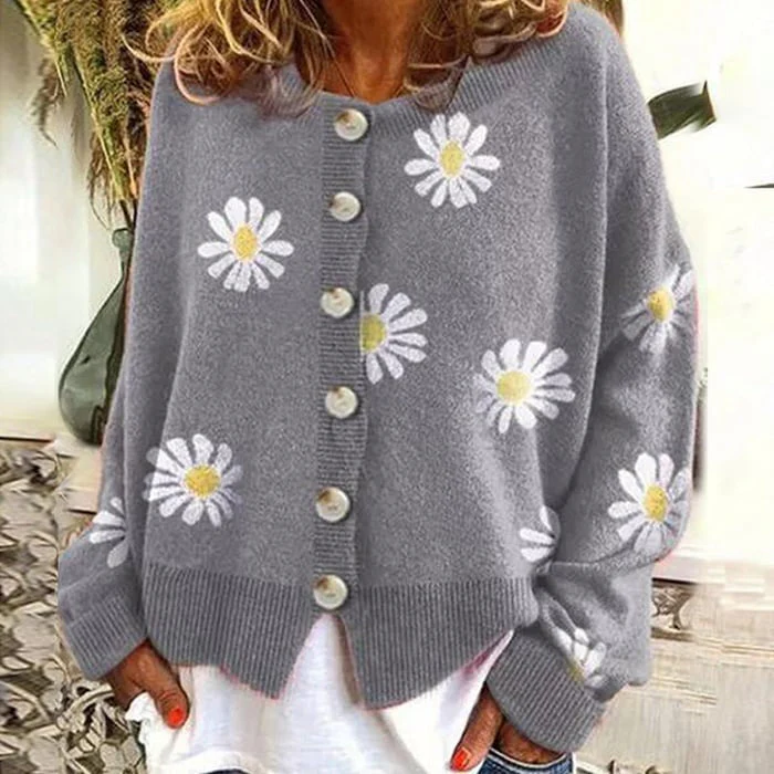 Angel - Cute Cardigan With Daisies - Image 2