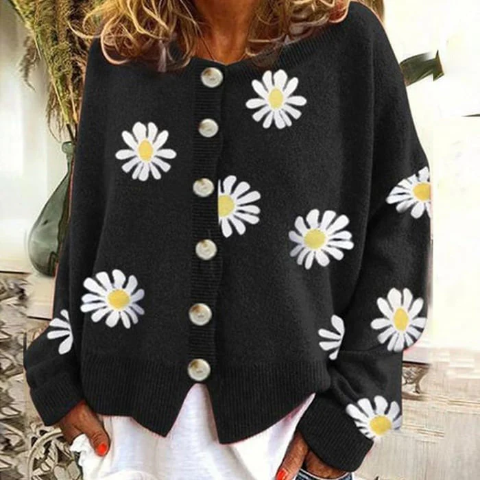 Angel - Cute Cardigan With Daisies - Image 3