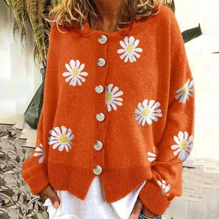 Angel - Cute Cardigan With Daisies - Image 5