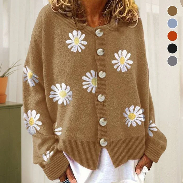 Angel - Cute Cardigan With Daisies - Image 8