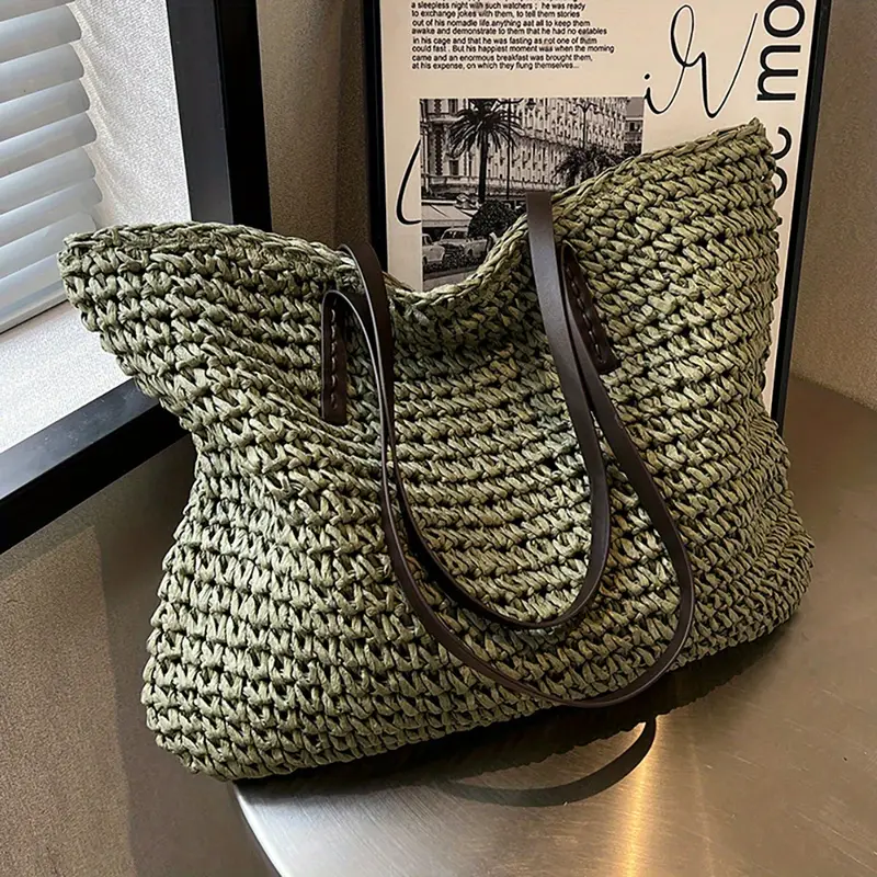 ARIA™ STRAW WOVEN LARGE CAPACITY TOTE BAG - Image 10