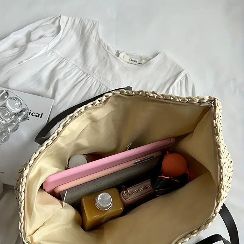 ARIA™ STRAW WOVEN LARGE CAPACITY TOTE BAG - Image 2