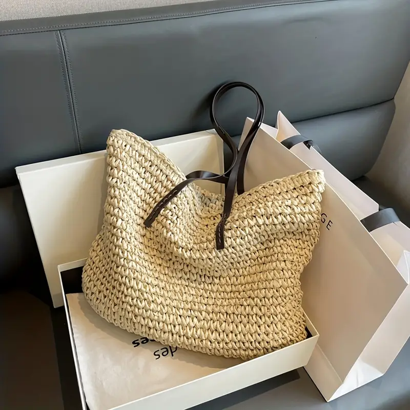 ARIA™ STRAW WOVEN LARGE CAPACITY TOTE BAG - Image 3