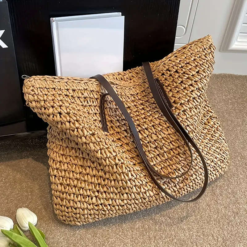 ARIA™ STRAW WOVEN LARGE CAPACITY TOTE BAG - Image 6