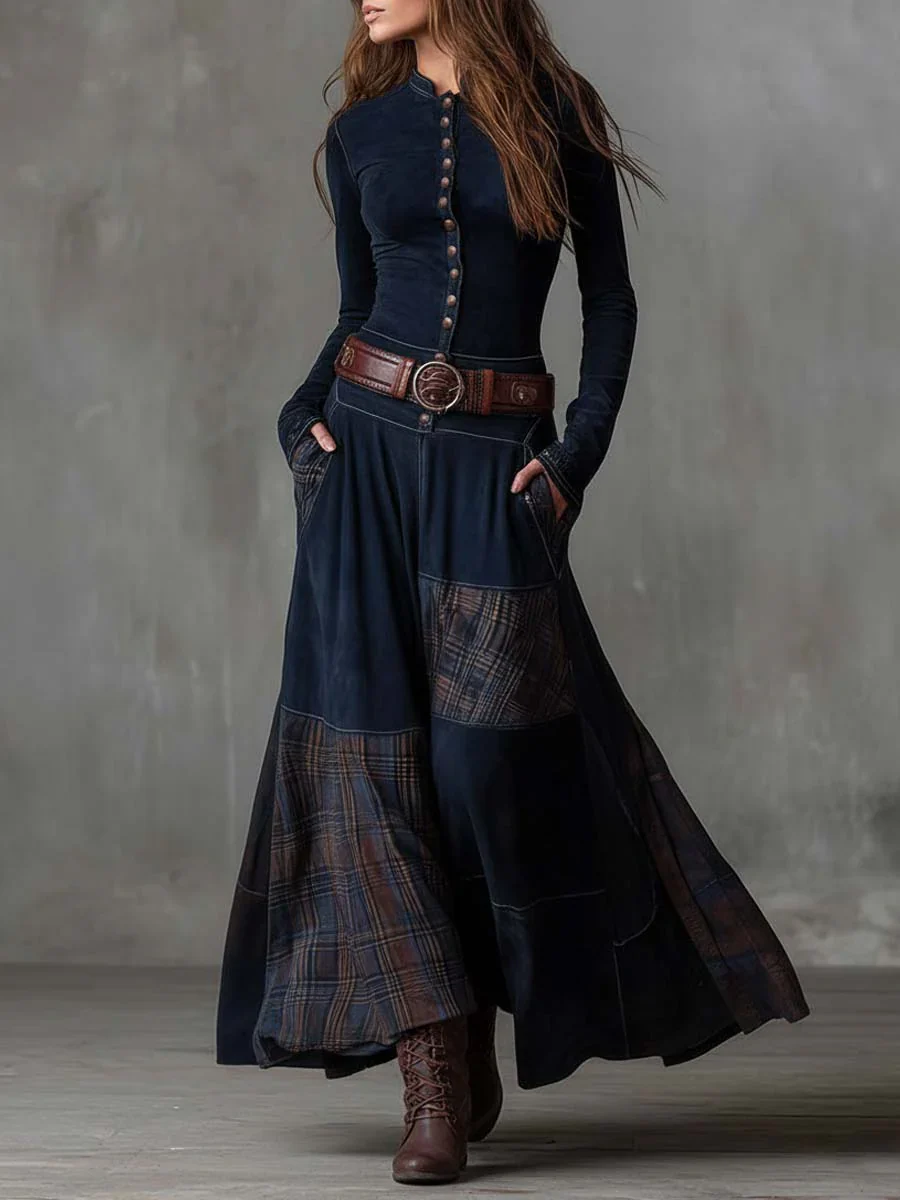 AZUCENA - SUEDE MAXI DRESS WITH BELT - Image 5