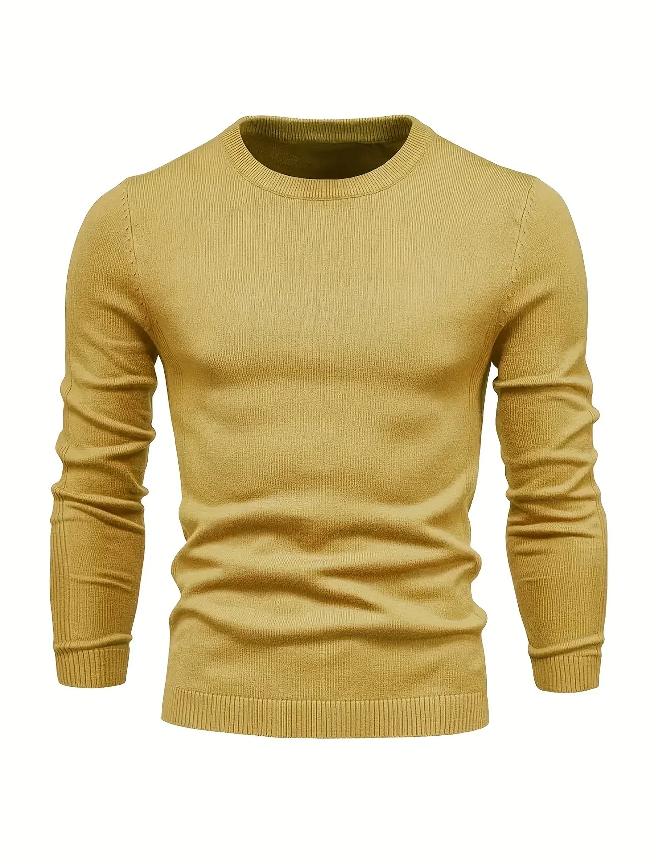 BRANDFORD KNIT™ — MEN’S CASUAL SOLID KNITTED CREW NECK SWEATER - Image 3