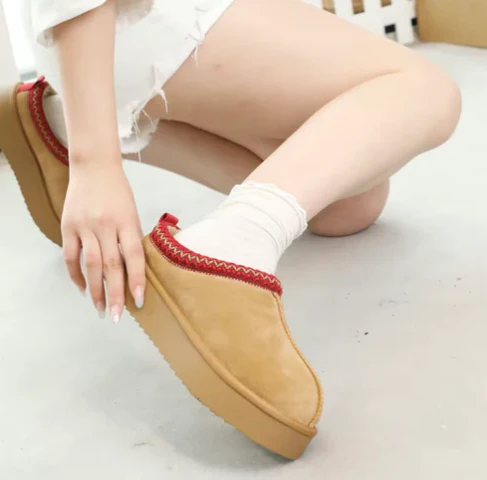 COZY SUEDE BRAIDED FLUFFY FUR SLIP-ON SHOES - Image 12