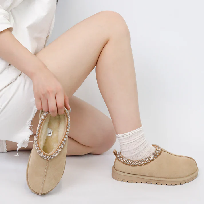 COZY SUEDE BRAIDED FLUFFY FUR SLIP-ON SHOES - Image 9