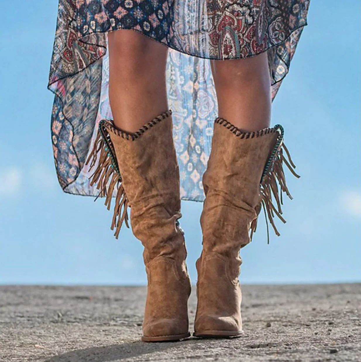 DAKOTA™ WOMEN'S FRINGE SUEDE WESTERN COWBOY BOOTS - Image 3