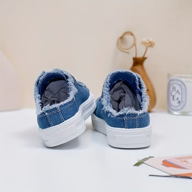 ELARA™ TRENDY ROUND TOE SLIP-ON CANVAS SHOES - Image 11