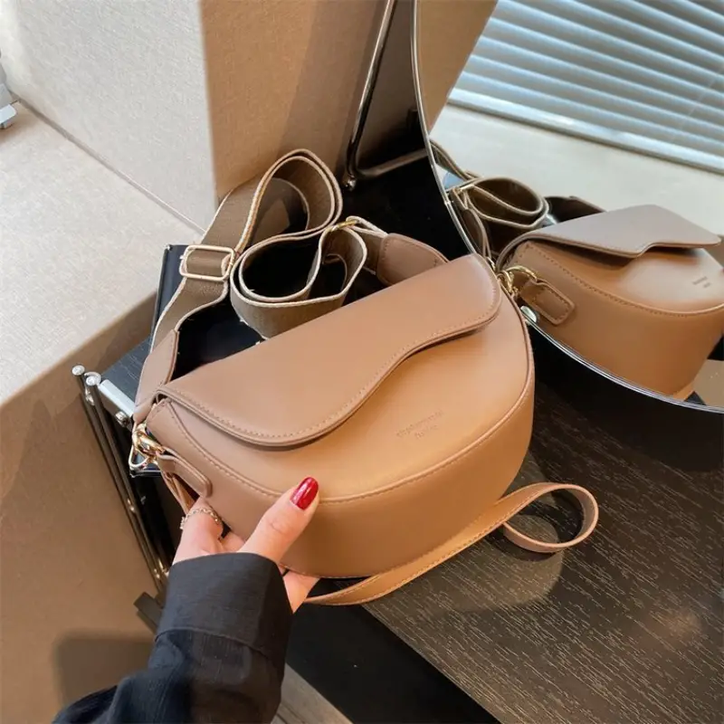 ELEANOR™ VINTAGE SOLID COLOR SADDLE BAG - Image 5