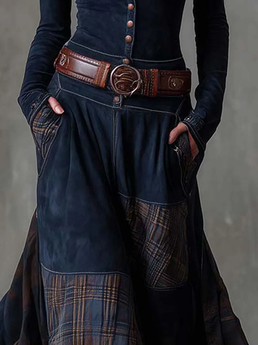 ELISA™ | SUEDE MAXI DRESS WITH BELT - Image 7