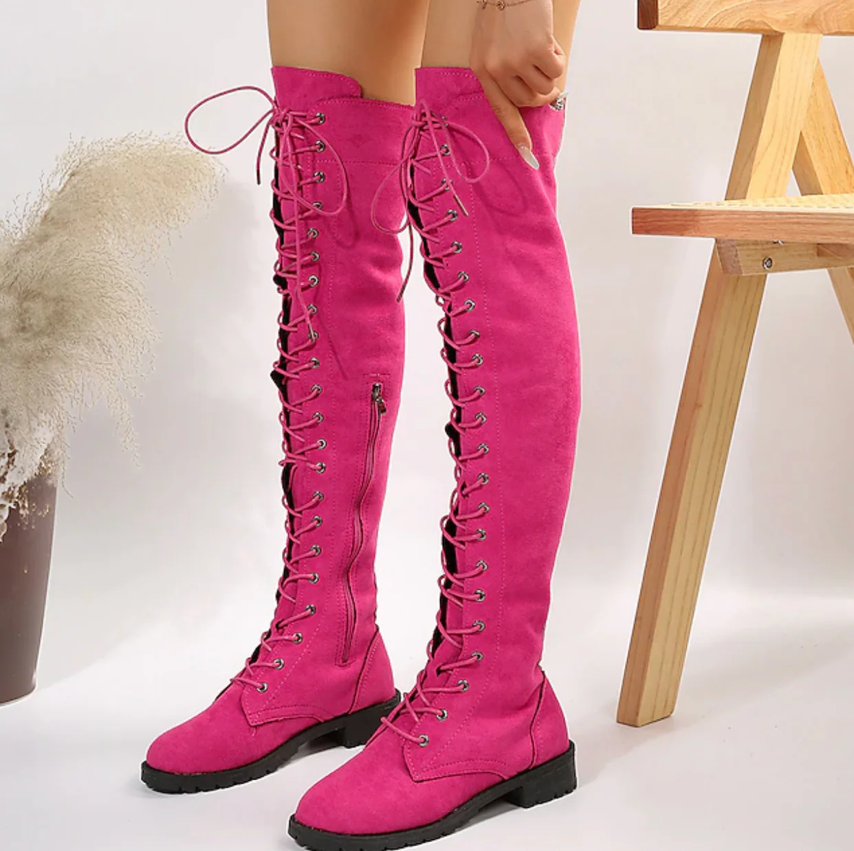 ELYS™ WOMEN'S ELEGANT SUEDE FLAT HEEL BOOTS - Image 12