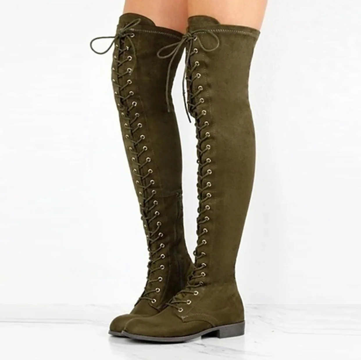 ELYS™ WOMEN'S ELEGANT SUEDE FLAT HEEL BOOTS - Image 13
