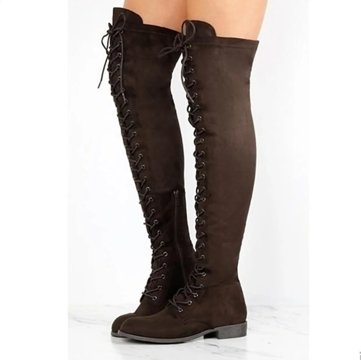 ELYS™ WOMEN'S ELEGANT SUEDE FLAT HEEL BOOTS - Image 14