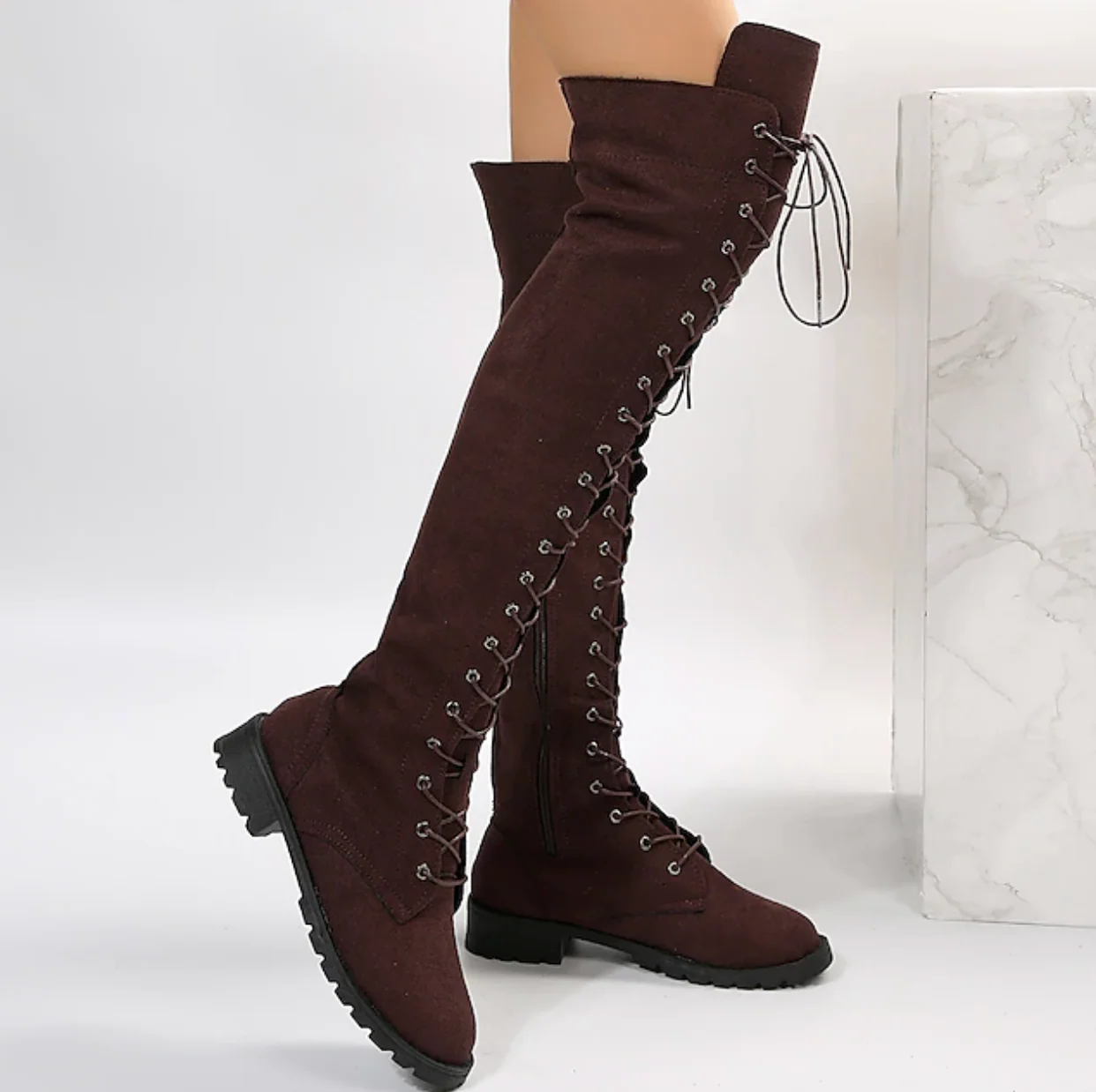 ELYS™ WOMEN'S ELEGANT SUEDE FLAT HEEL BOOTS - Image 17