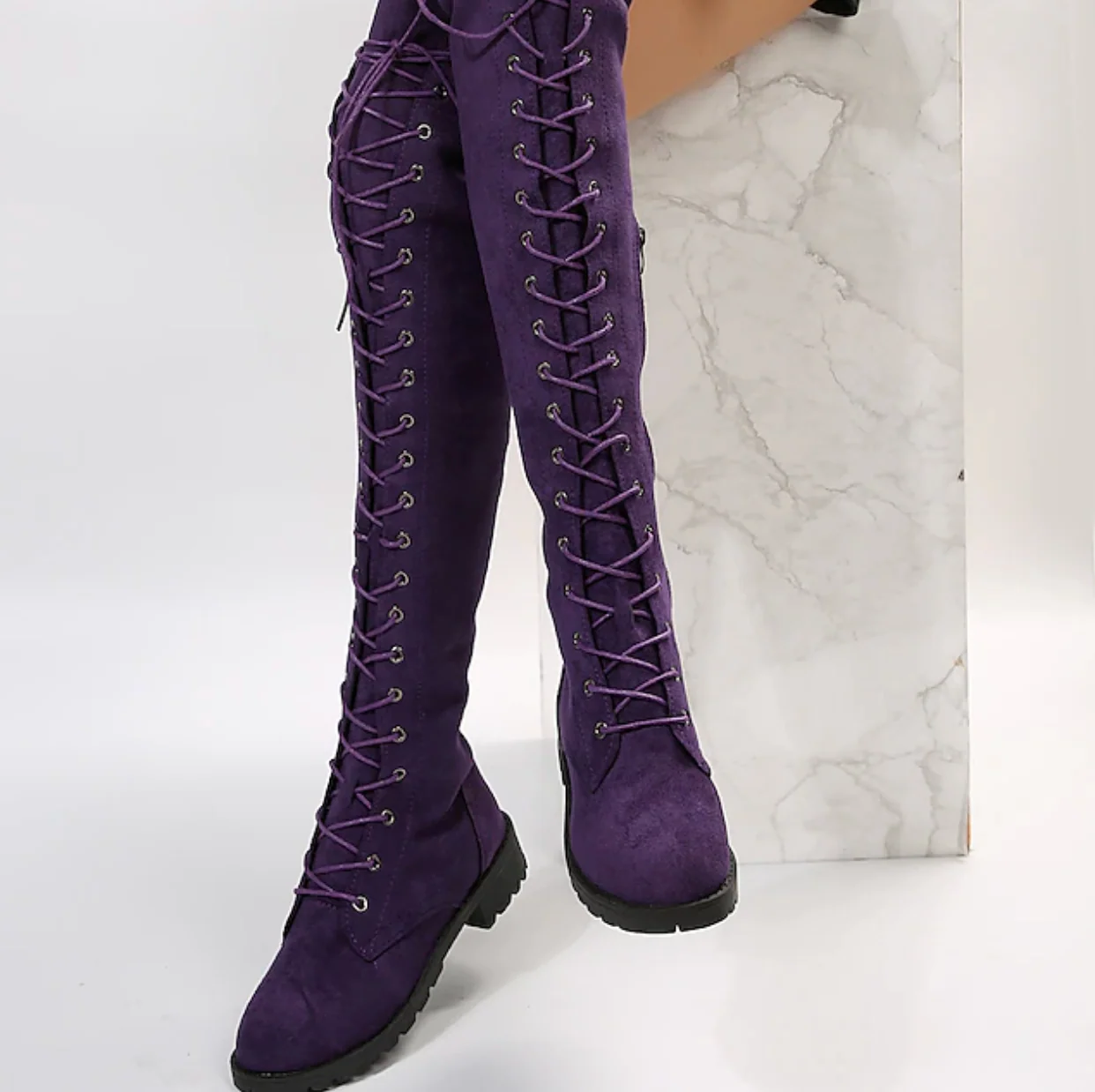 ELYS™ WOMEN'S ELEGANT SUEDE FLAT HEEL BOOTS - Image 4