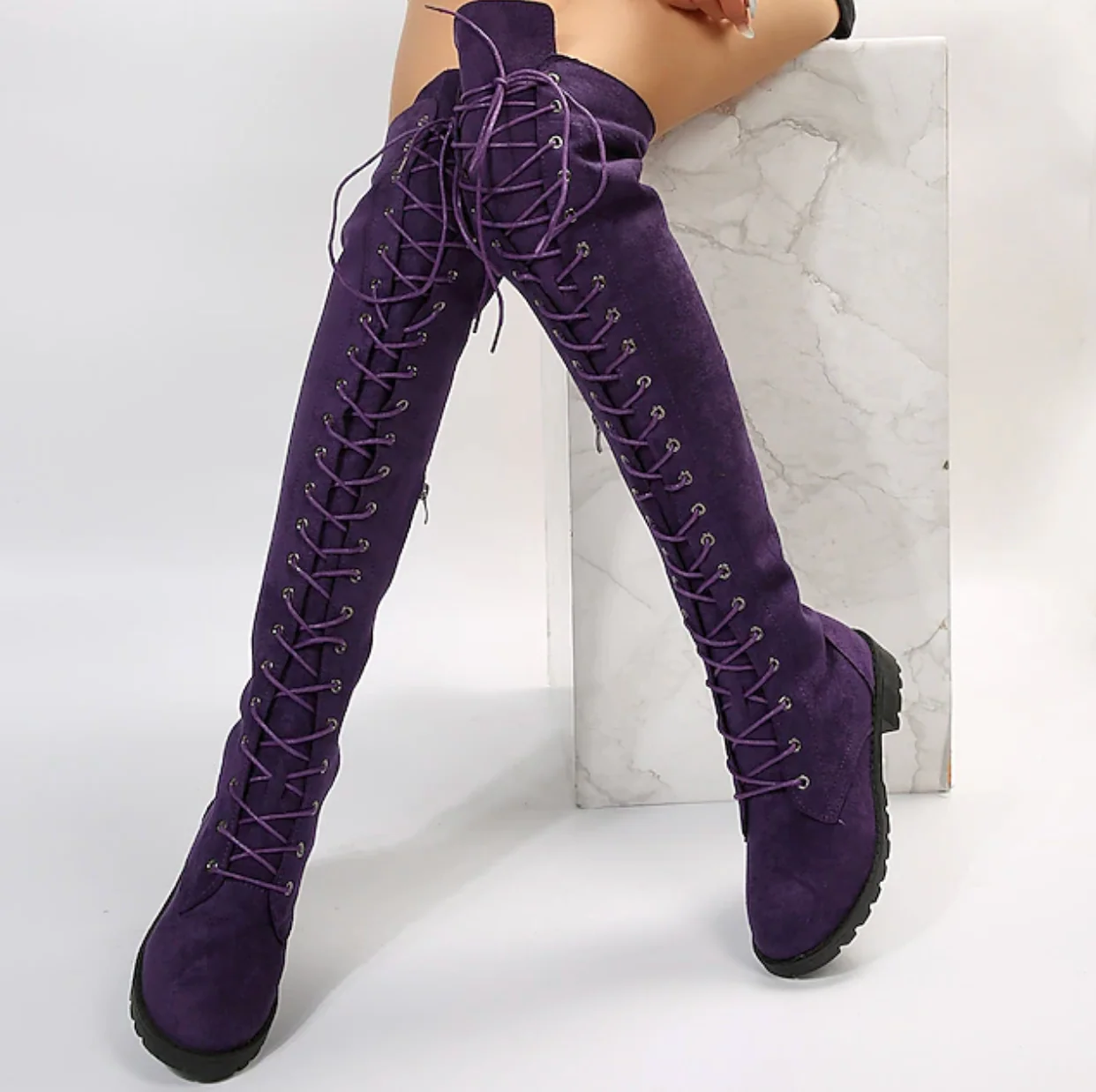 ELYS™ WOMEN'S ELEGANT SUEDE FLAT HEEL BOOTS - Image 5