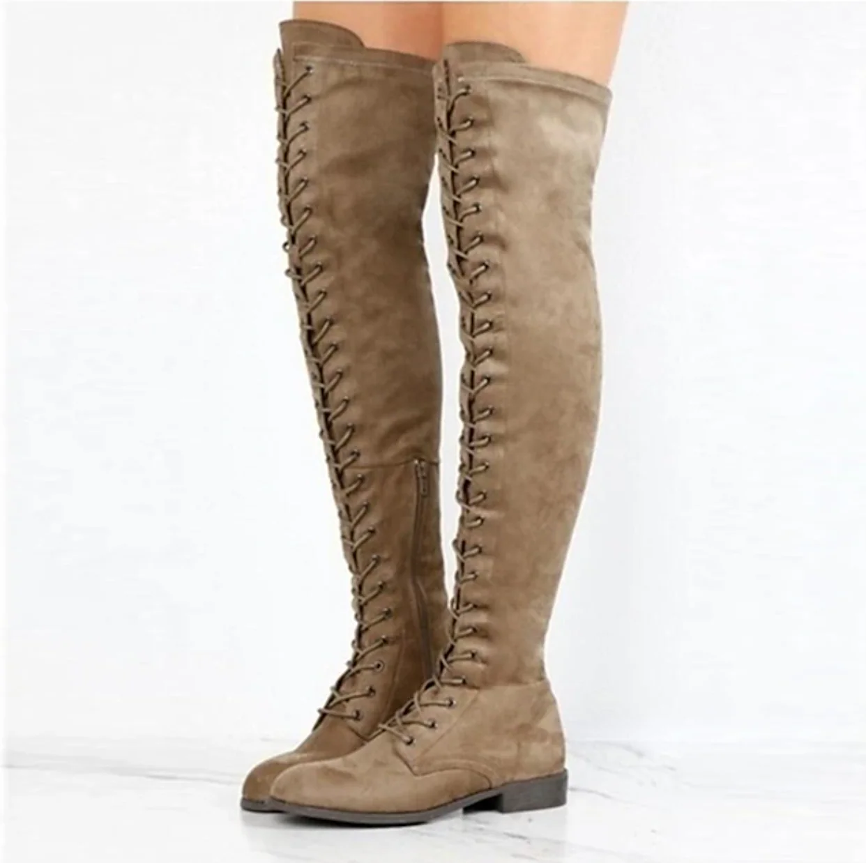 ELYS™ WOMEN'S ELEGANT SUEDE FLAT HEEL BOOTS - Image 6