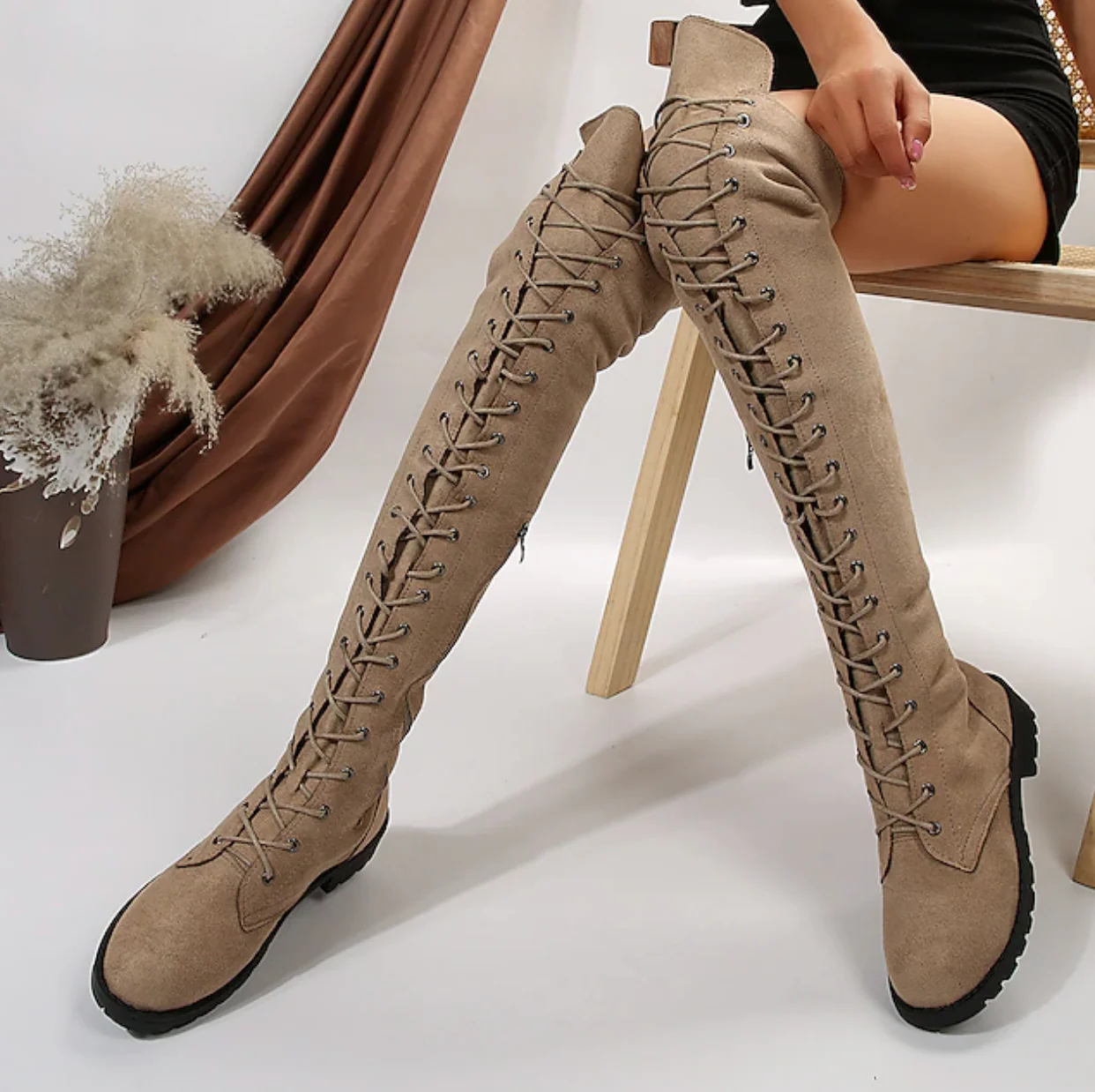 ELYS™ WOMEN'S ELEGANT SUEDE FLAT HEEL BOOTS - Image 8