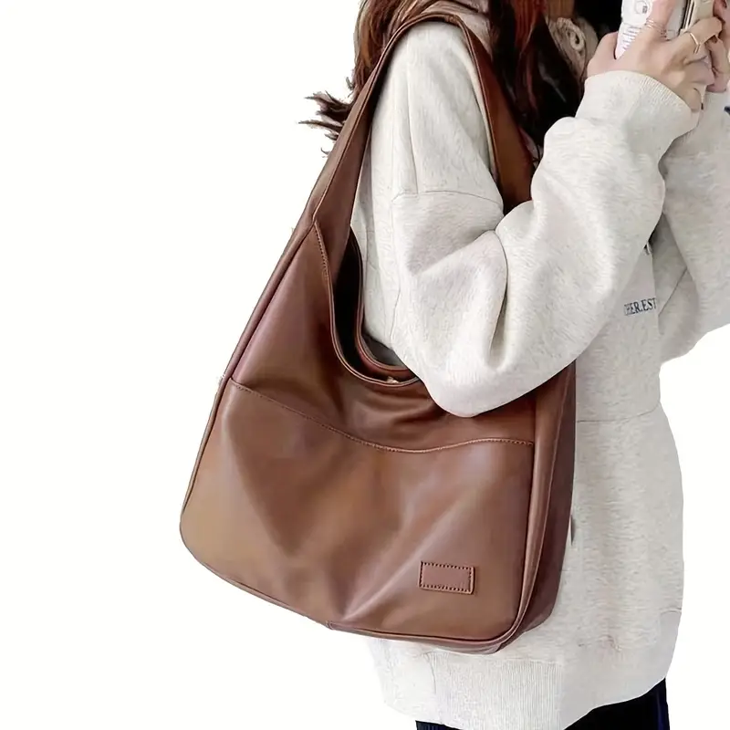 EMILIA™ SOLID COLOR HOBO BAG - Image 5