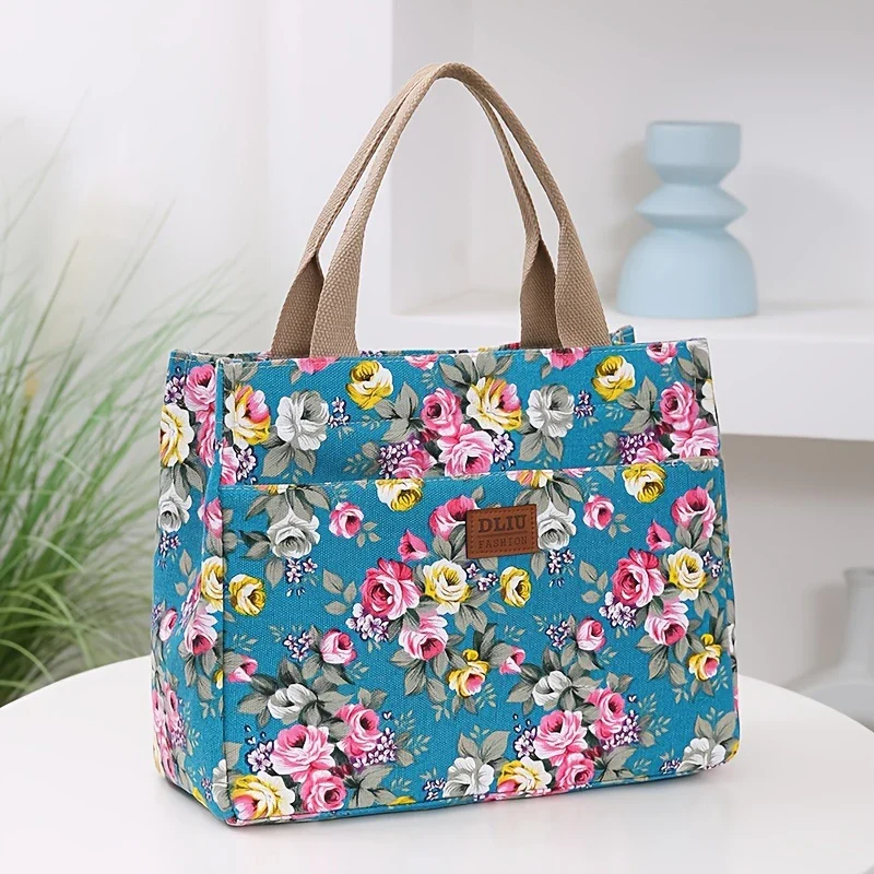 FLORA BLOOM™ — DURABLE FLORAL PRINT TOTE BAG WITH ZIP CLOSURE - Image 12