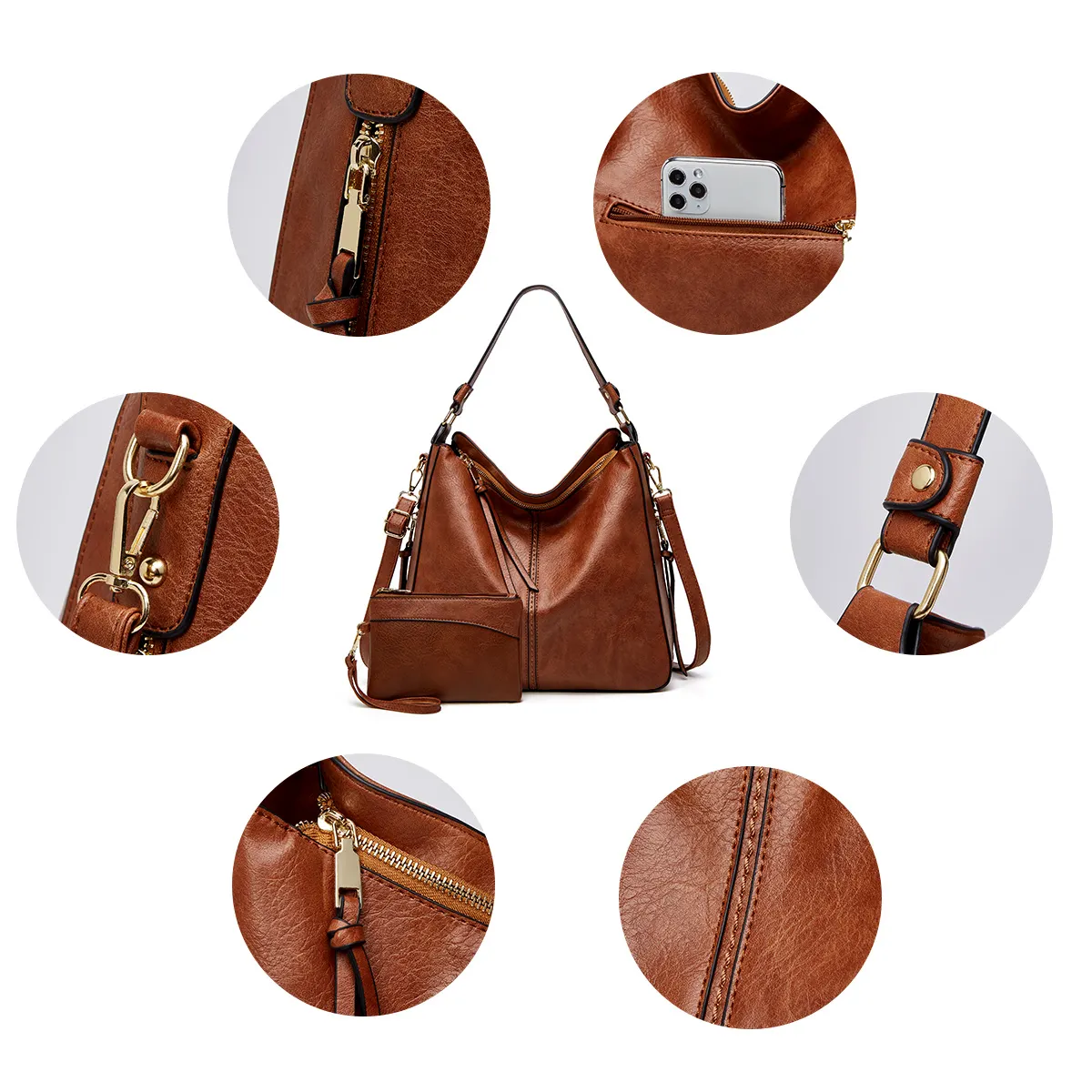 GENEVIEVE AUTUMN HOBO BAG - Anti-Theft & Luxury Leather - Image 10