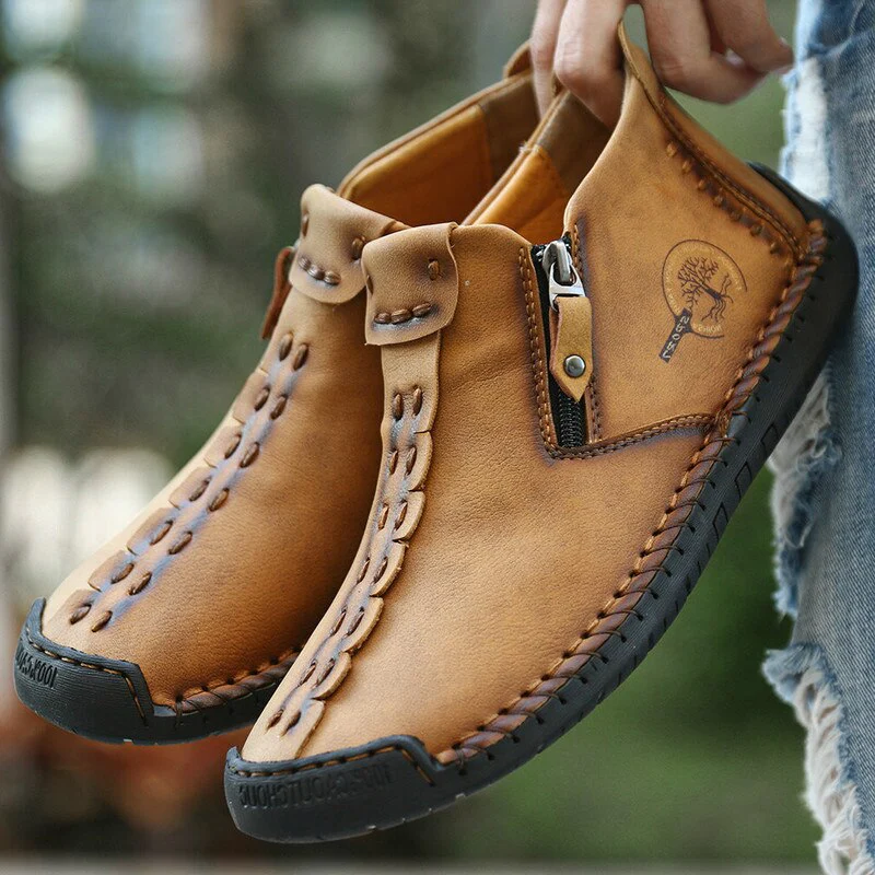 MEN'S ZIPPER OUTDOOR HAND-SEWN TOOLING SHOES 2026 - Image 4