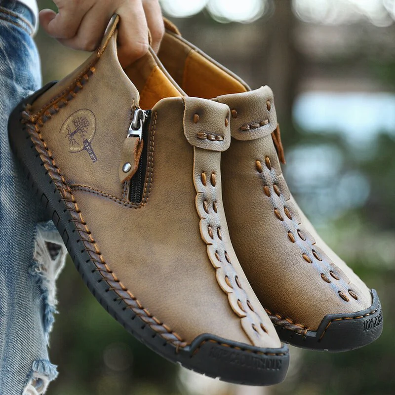 MEN'S ZIPPER OUTDOOR HAND-SEWN TOOLING SHOES 2026 - Image 5