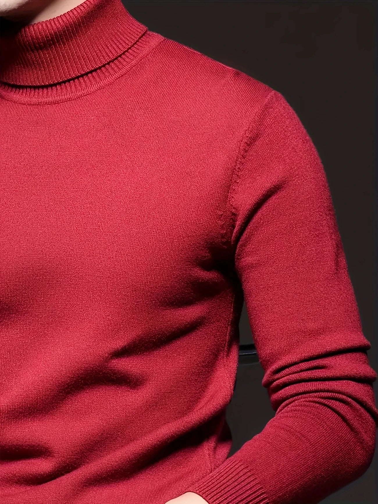 HARROW GLEN™ — MEN’S SOLID COLOR TURTLENECK KNIT SWEATER - Image 3