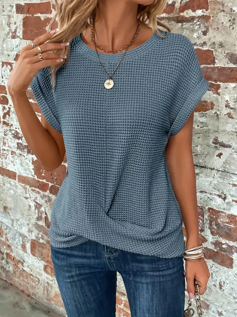 ISA™ | ELEGANT BLOUSE WITH CREW NECK - Image 4