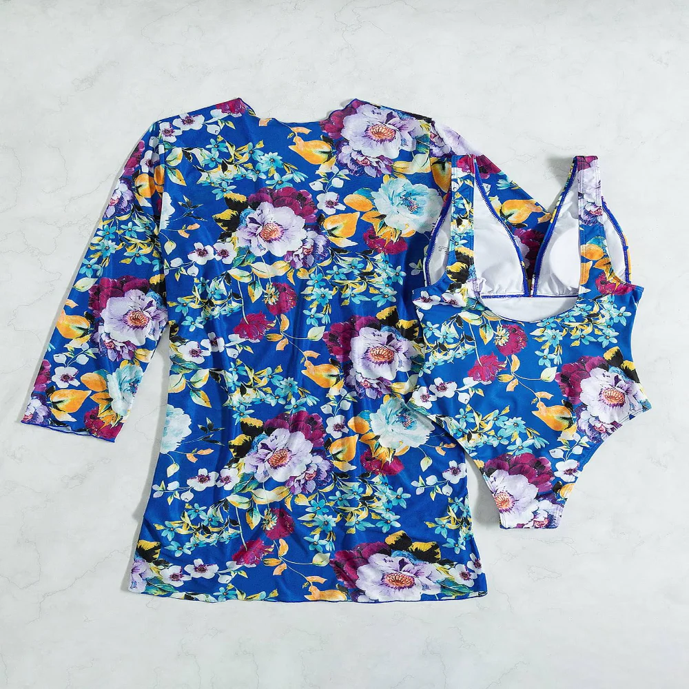 JINA™ ELEGANT 3-PIECE BLUE SUMMER SWIMSUIT - Image 5
