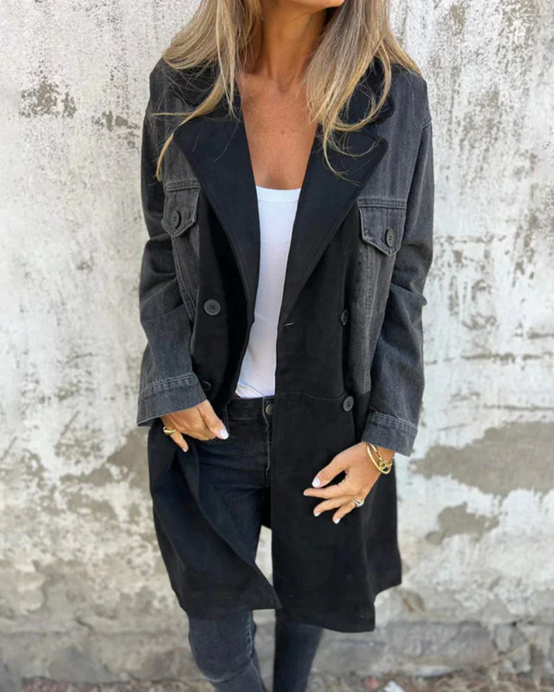 KENZIE™ – DENIM & SUEDE COAT - Image 2