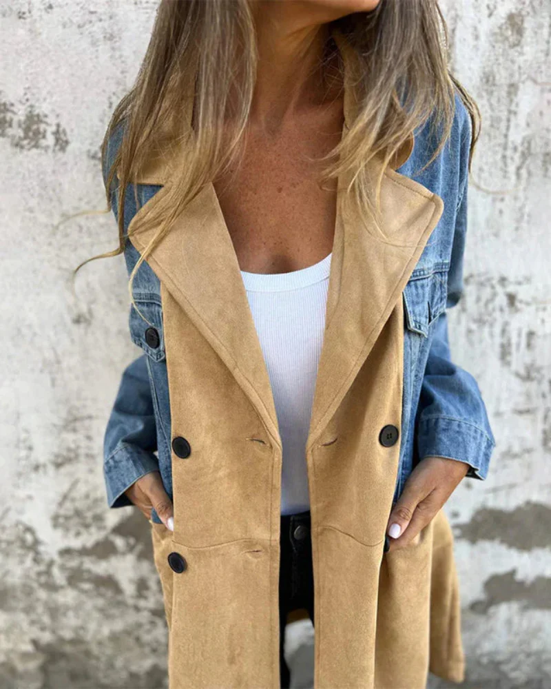 KENZIE™ – DENIM & SUEDE COAT - Image 3