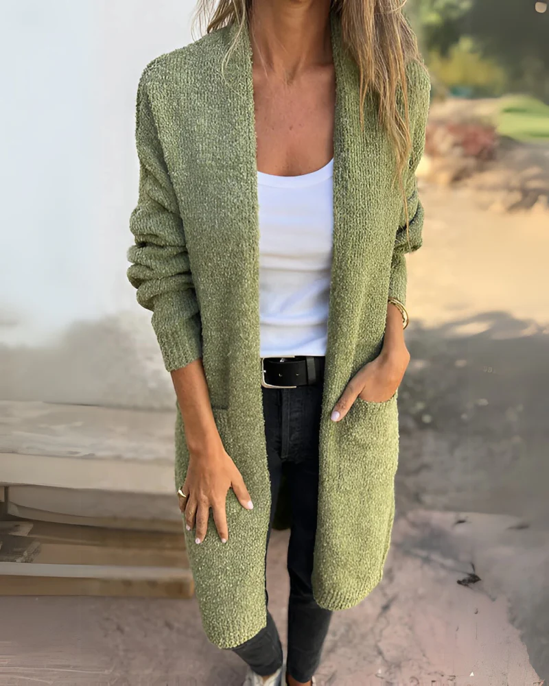 LAYANI™ – CASUAL KNIT CARDIGAN WITH POCKETS - Image 4