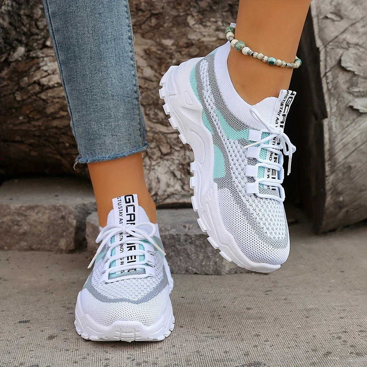 LEILA™ ORTHOPEDIC BREATHABLE LACE UP MESH SNEAKERS - Image 6