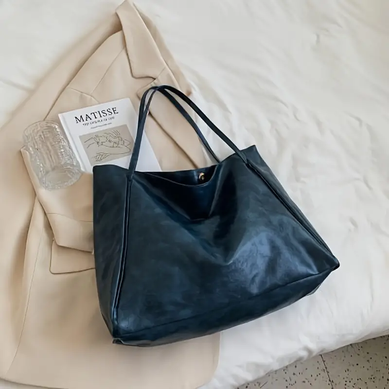 LILY™ RETRO SOLID COLOR TOTE BAG - Image 11