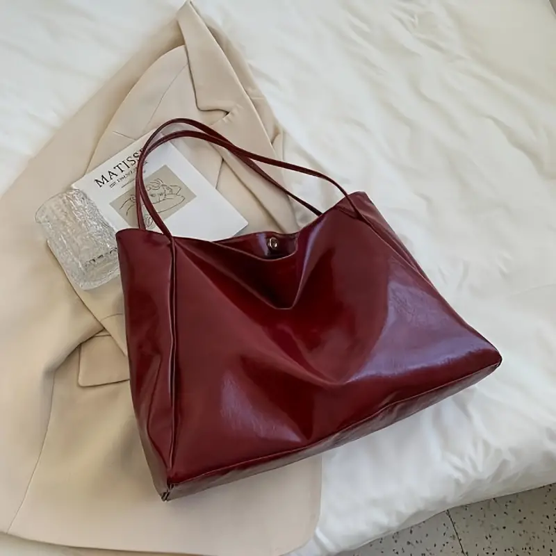 LILY™ RETRO SOLID COLOR TOTE BAG - Image 12